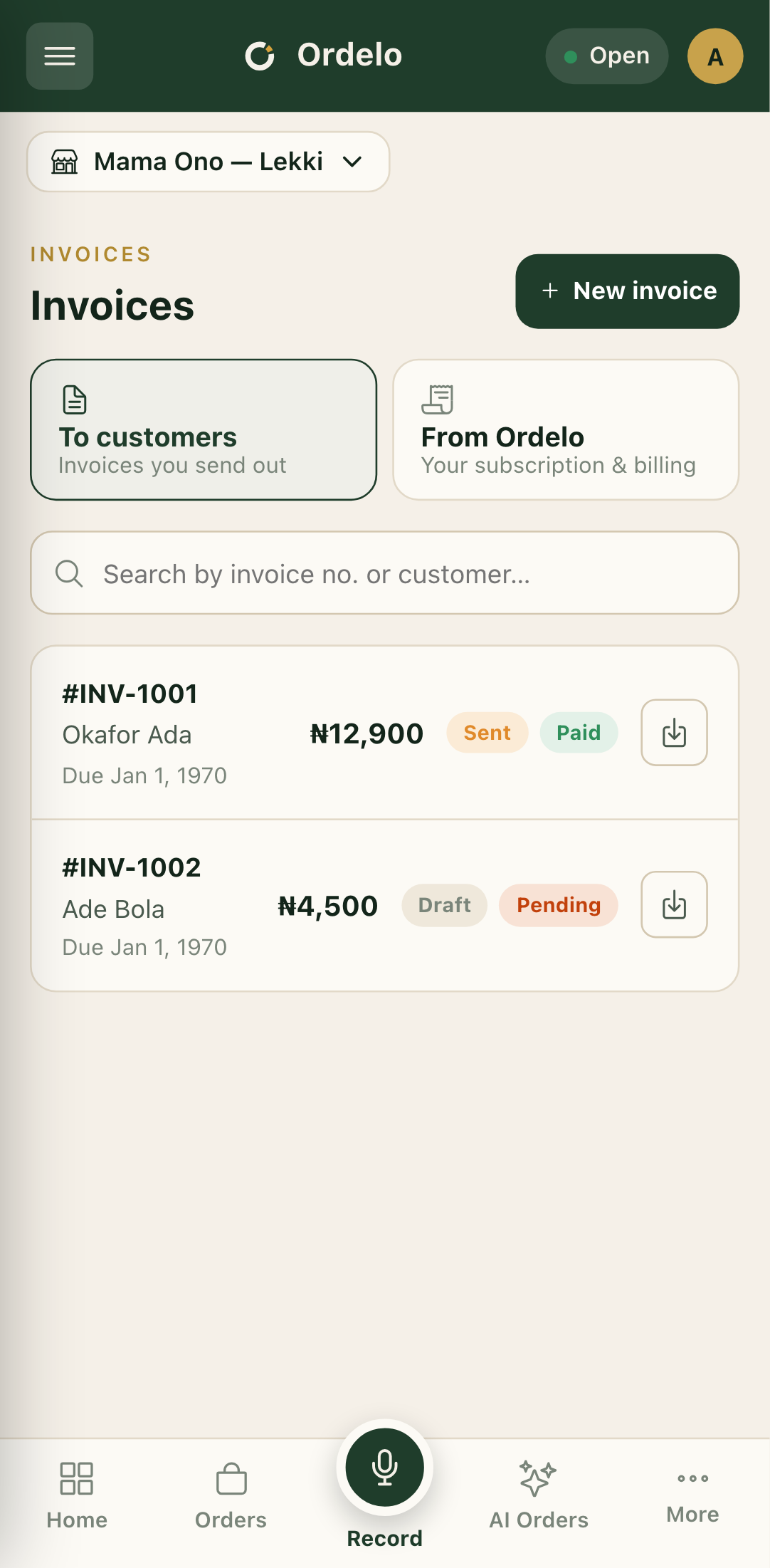 Invoices